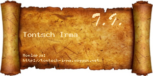 Tontsch Irma névjegykártya
